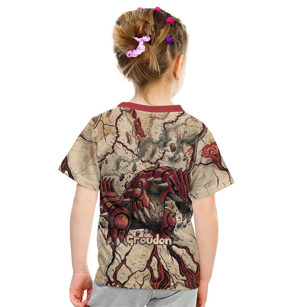 Groudon Omega Ruby Kid T Shirt Ancient Volcano Map Art