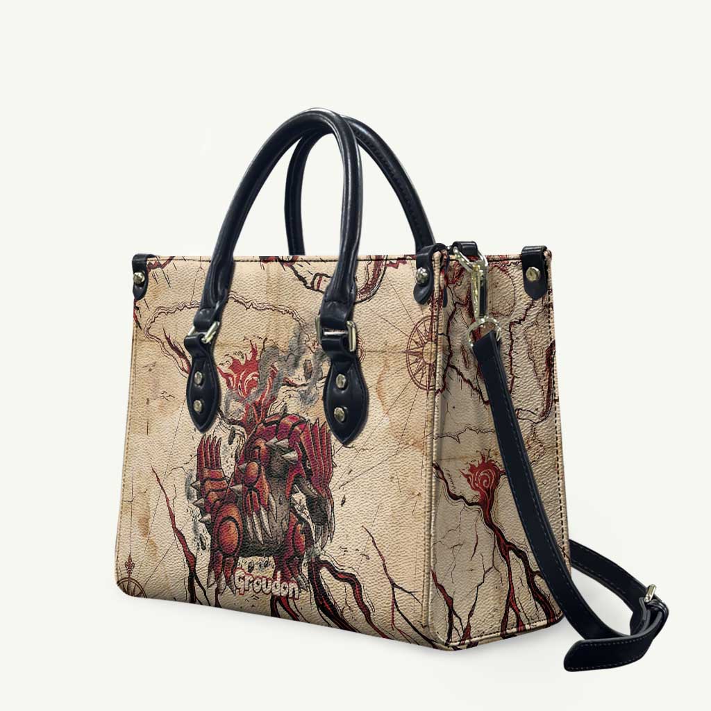 Groudon Omega Ruby Leather Bag Ancient Volcano Map Art