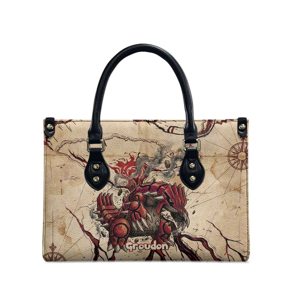 Groudon Omega Ruby Leather Bag Ancient Volcano Map Art