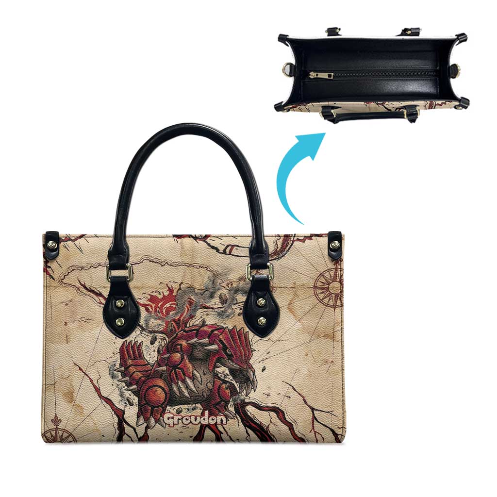 Groudon Omega Ruby Leather Bag Ancient Volcano Map Art