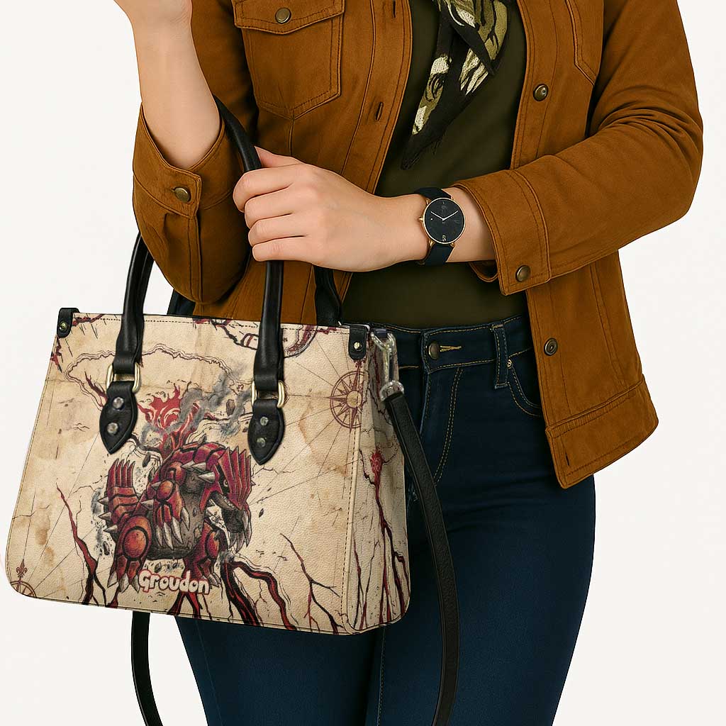 Groudon Omega Ruby Leather Bag Ancient Volcano Map Art