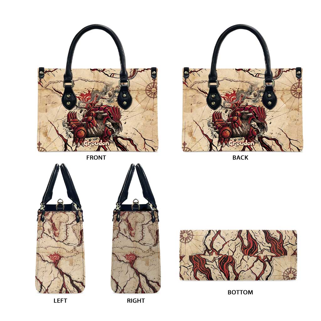 Groudon Omega Ruby Leather Bag Ancient Volcano Map Art