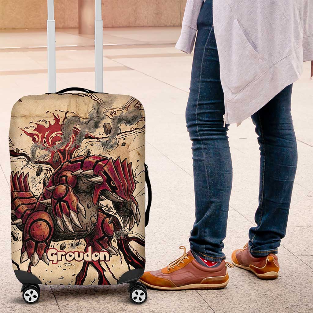 Groudon Omega Ruby Luggage Cover Ancient Volcano Map Art