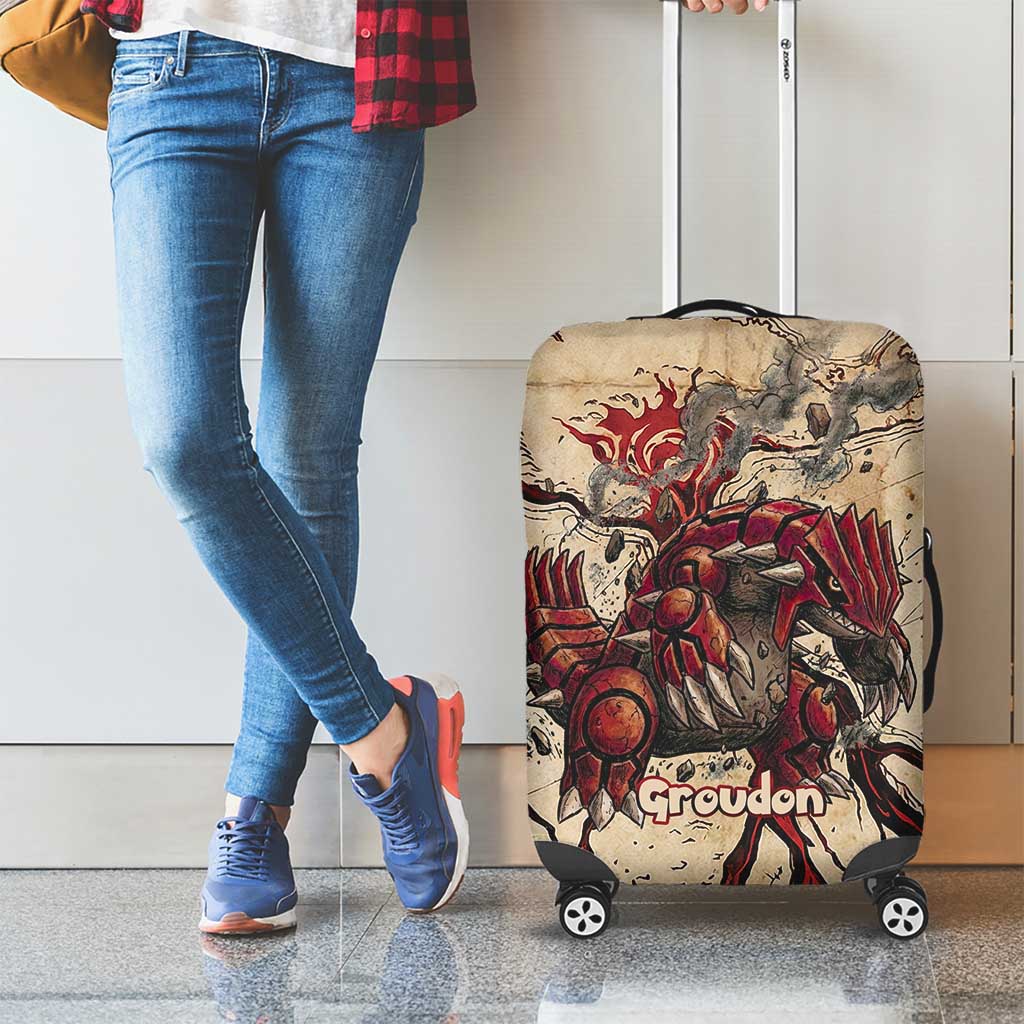 Groudon Omega Ruby Luggage Cover Ancient Volcano Map Art