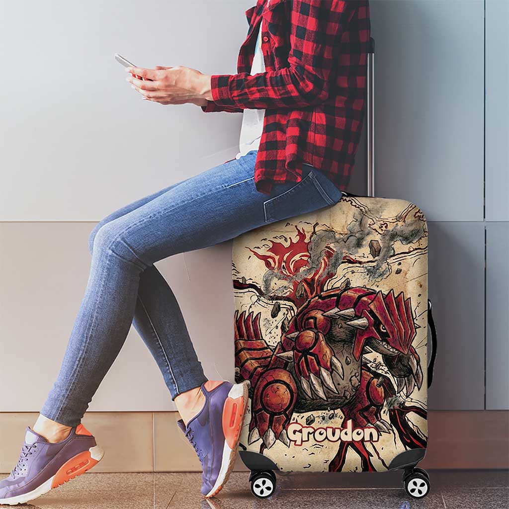 Groudon Omega Ruby Luggage Cover Ancient Volcano Map Art