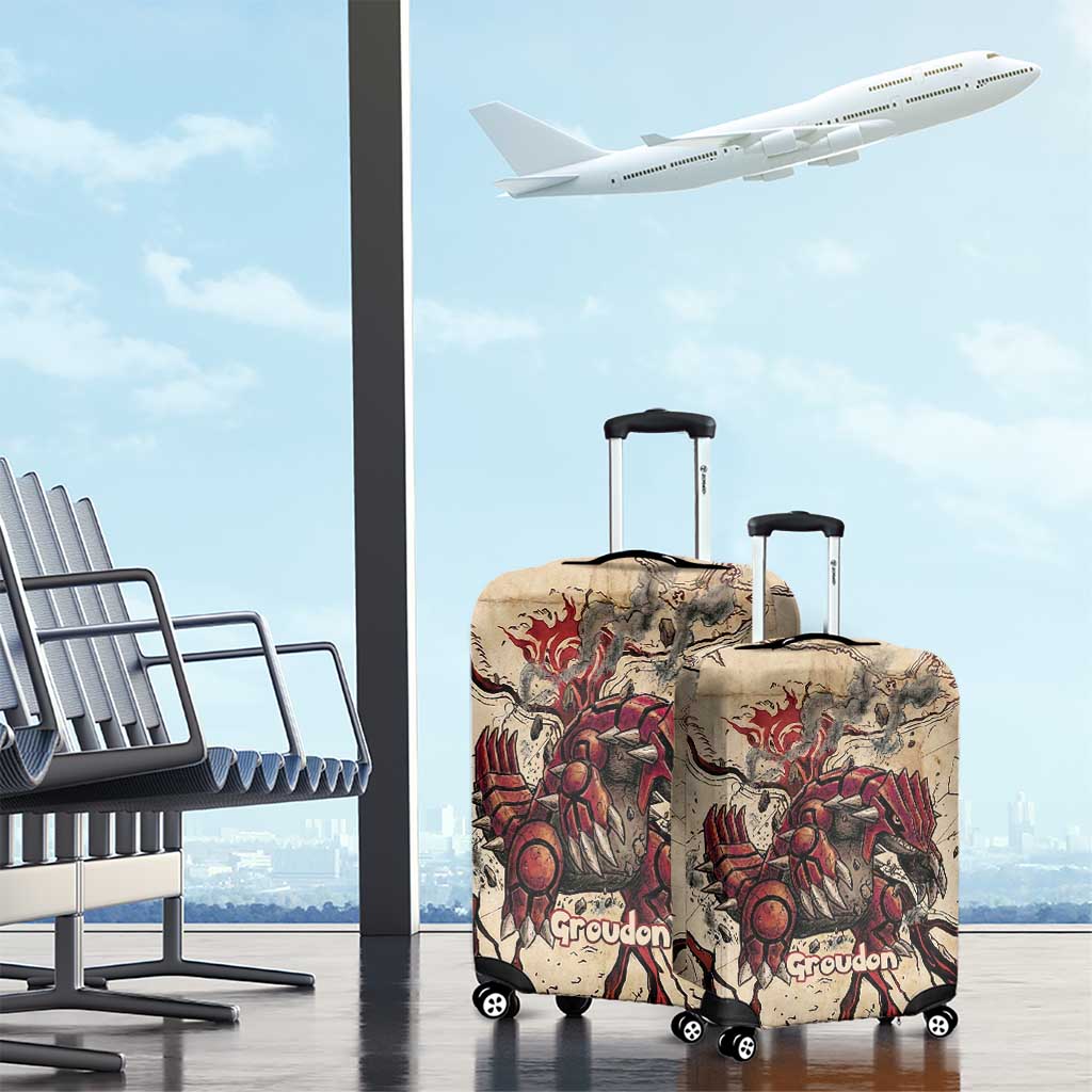 Groudon Omega Ruby Luggage Cover Ancient Volcano Map Art