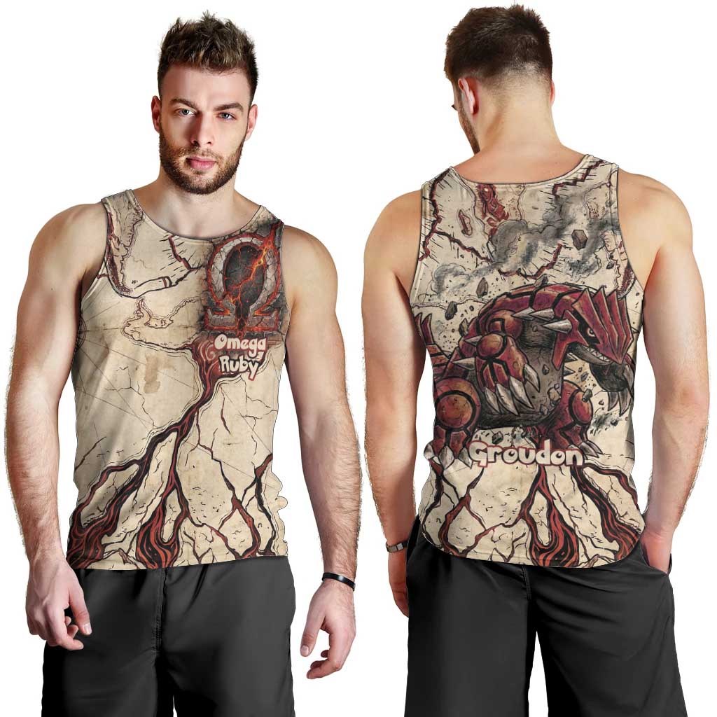 Groudon Omega Ruby Men Tank Top Ancient Volcano Map Art