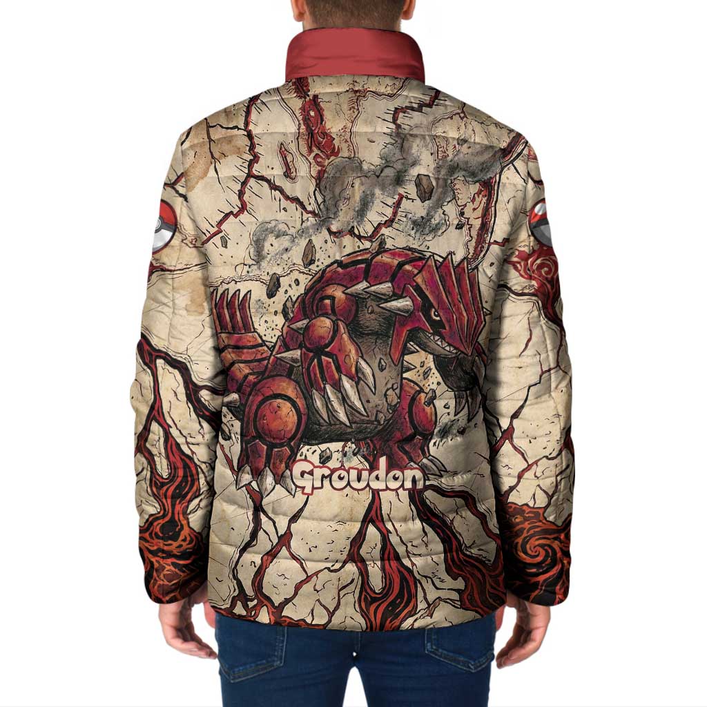 Groudon Omega Ruby Padded Jacket Ancient Volcano Map Art