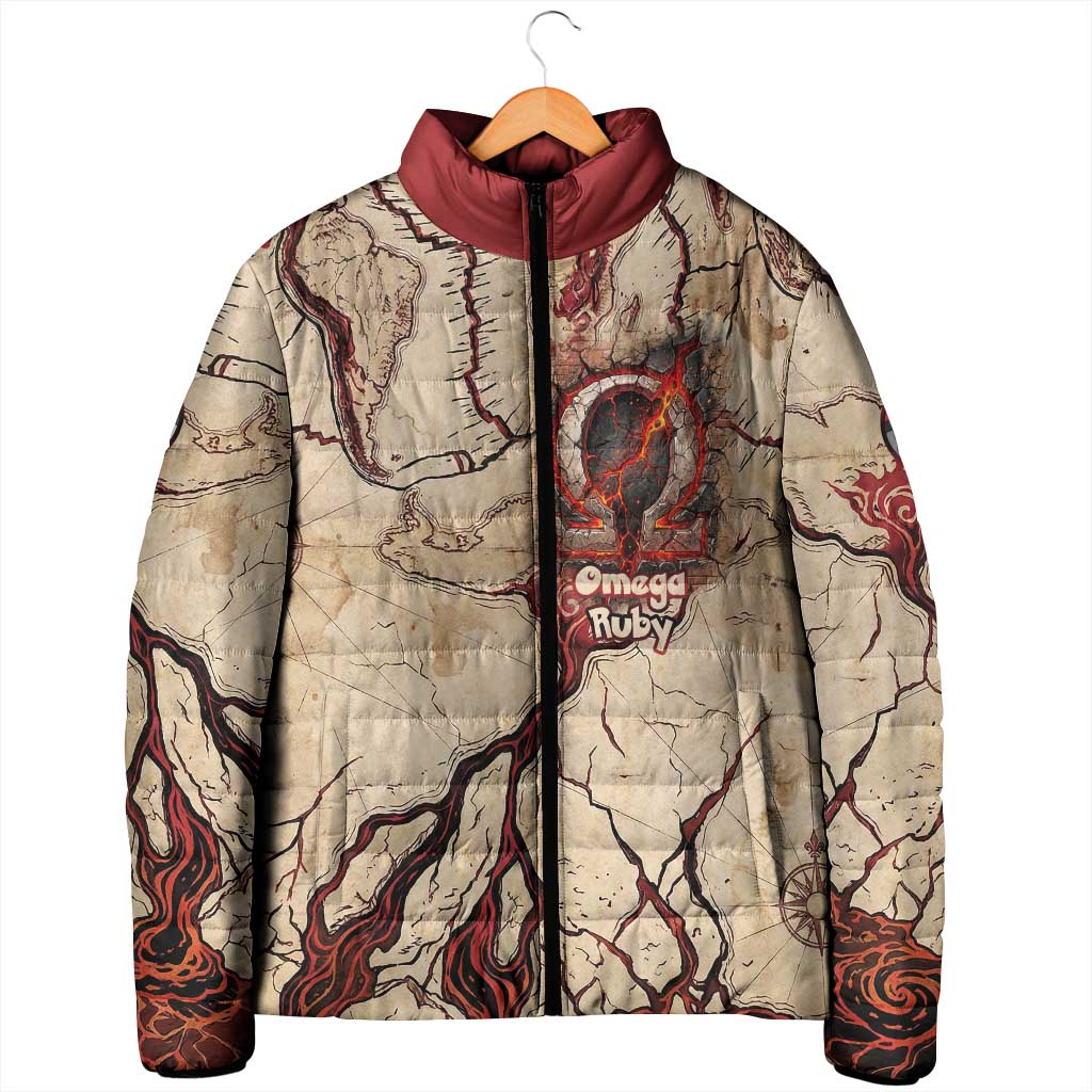Groudon Omega Ruby Padded Jacket Ancient Volcano Map Art
