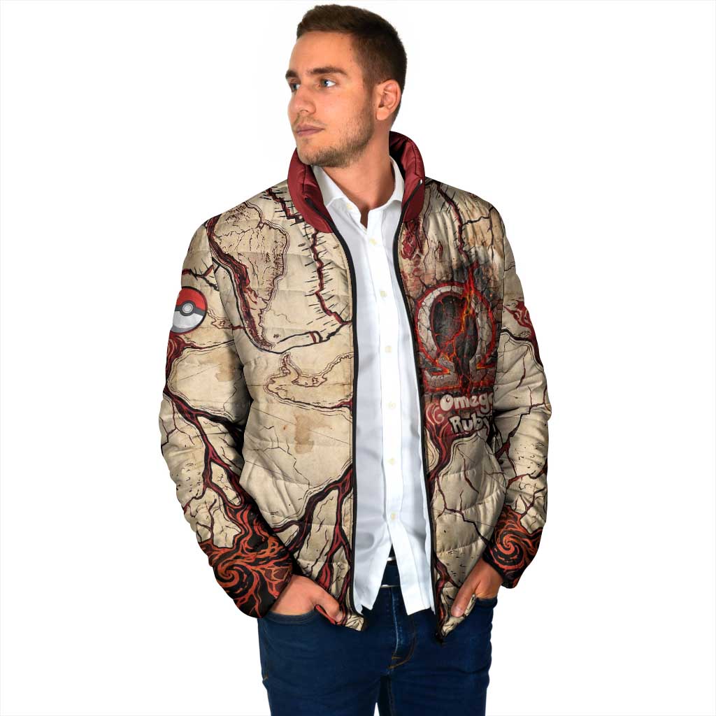 Groudon Omega Ruby Padded Jacket Ancient Volcano Map Art