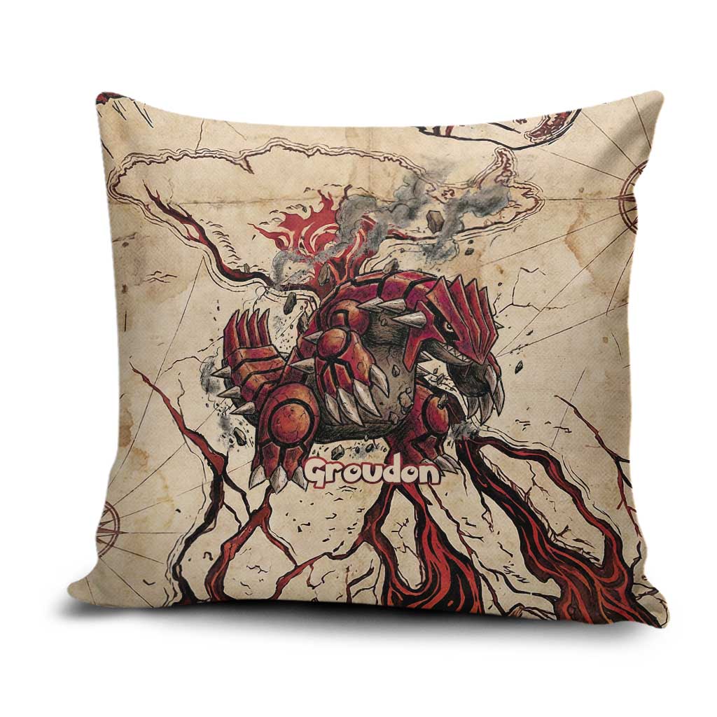 Groudon Omega Ruby Pillow Cover Ancient Volcano Map Art