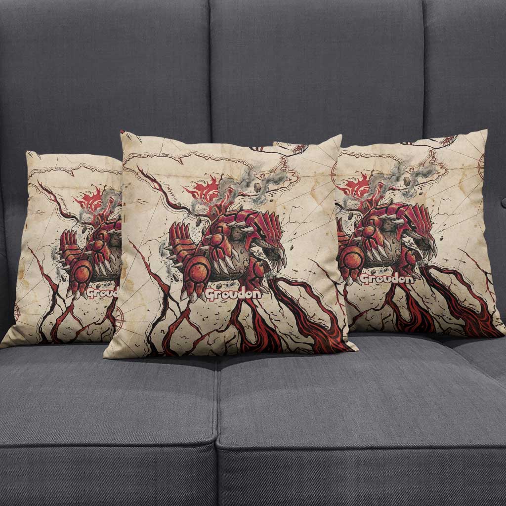 Groudon Omega Ruby Pillow Cover Ancient Volcano Map Art