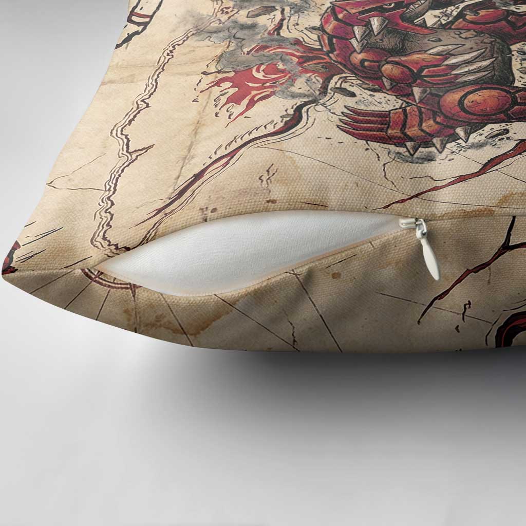 Groudon Omega Ruby Pillow Cover Ancient Volcano Map Art
