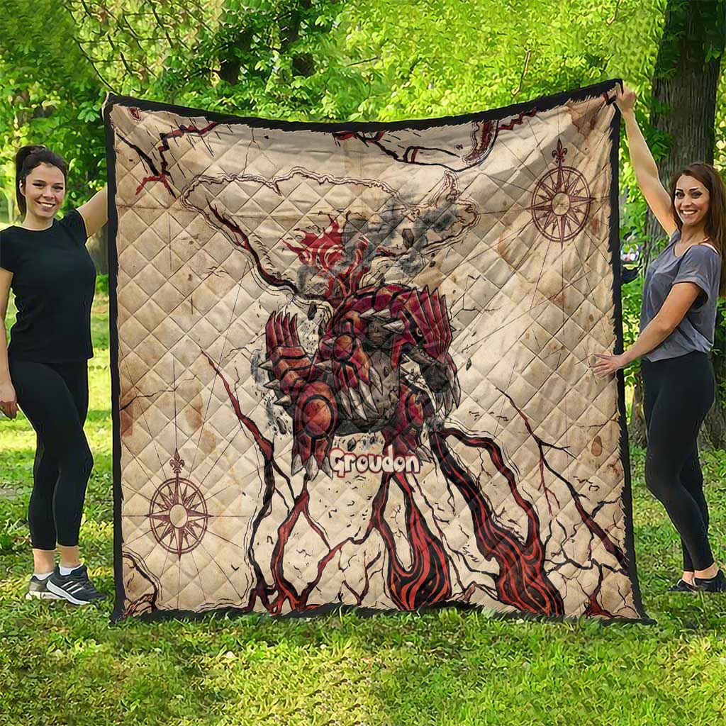 Groudon Omega Ruby Quilt Ancient Volcano Map Art