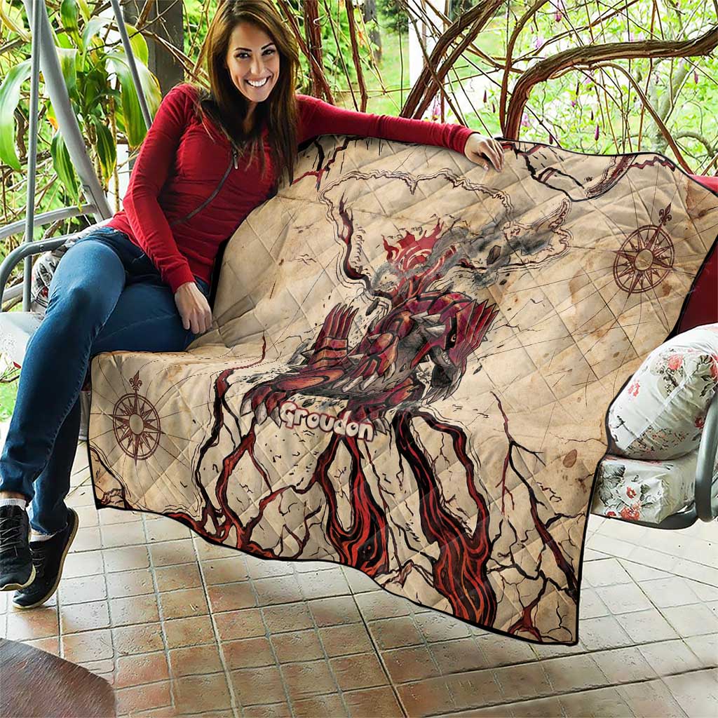 Groudon Omega Ruby Quilt Ancient Volcano Map Art
