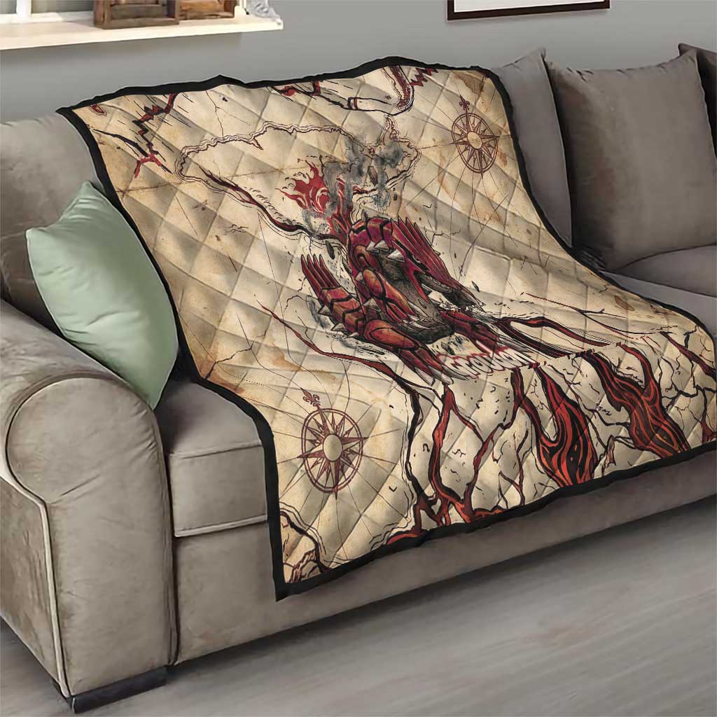 Groudon Omega Ruby Quilt Ancient Volcano Map Art