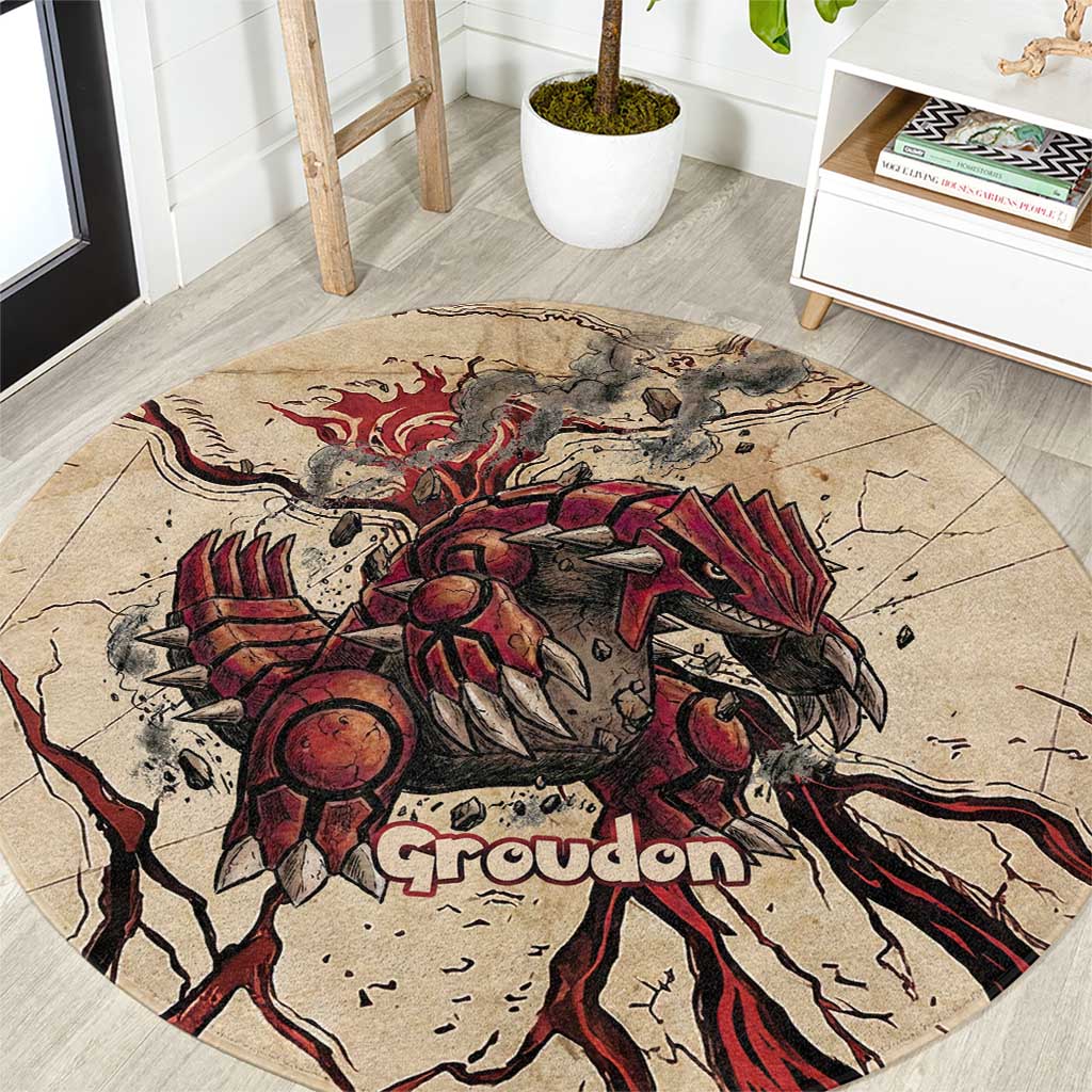 Groudon Omega Ruby Round Carpet Ancient Volcano Map Art