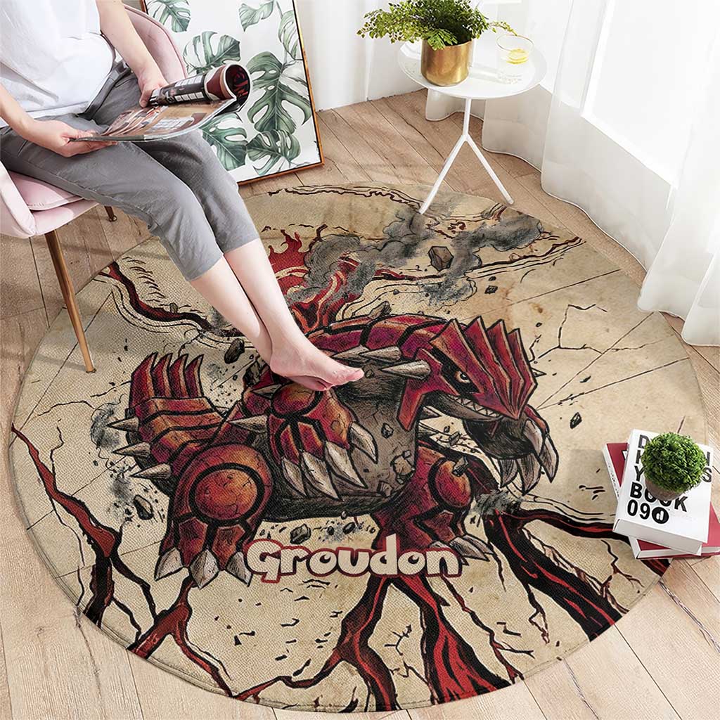 Groudon Omega Ruby Round Carpet Ancient Volcano Map Art