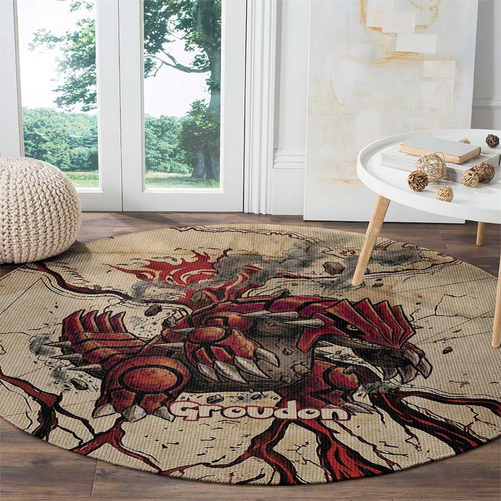 Groudon Omega Ruby Round Carpet Ancient Volcano Map Art