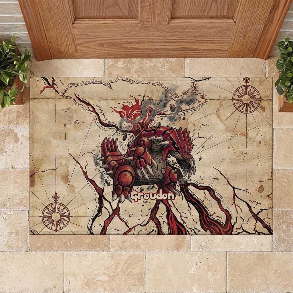 Groudon Omega Ruby Rubber Doormat Ancient Volcano Map Art