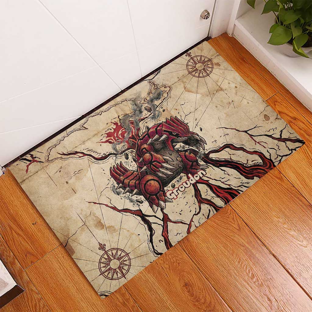 Groudon Omega Ruby Rubber Doormat Ancient Volcano Map Art