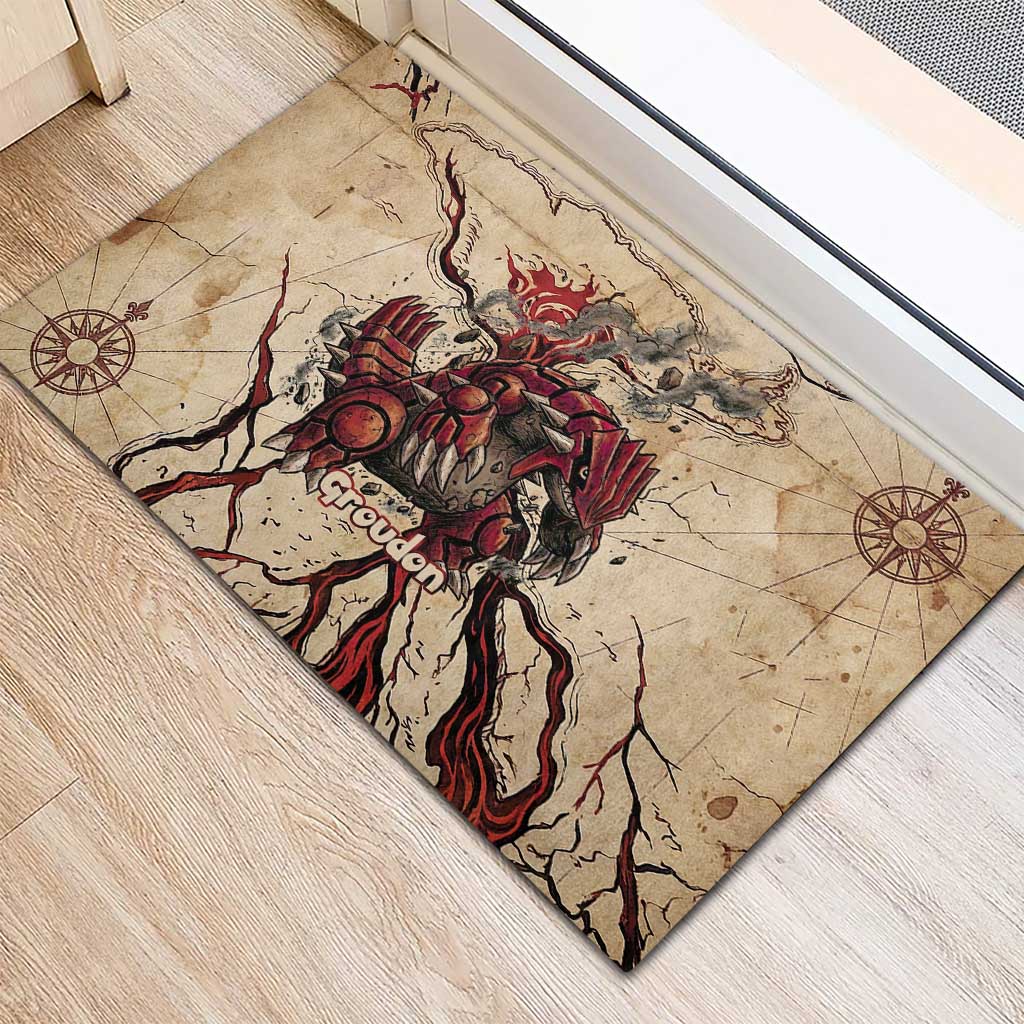 Groudon Omega Ruby Rubber Doormat Ancient Volcano Map Art