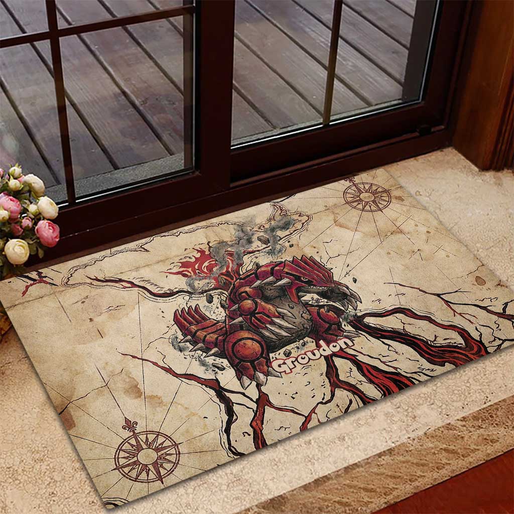 Groudon Omega Ruby Rubber Doormat Ancient Volcano Map Art