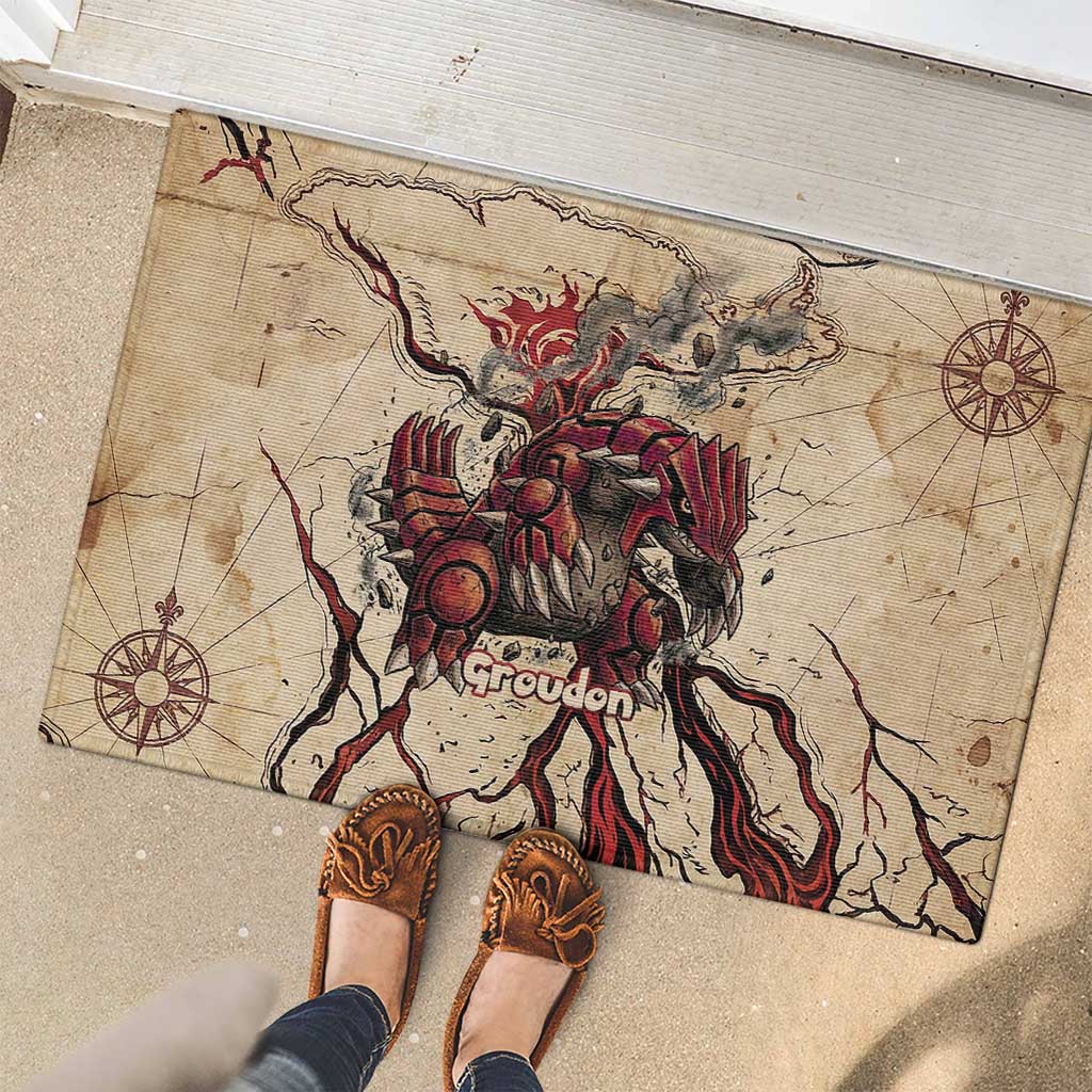 Groudon Omega Ruby Rubber Doormat Ancient Volcano Map Art