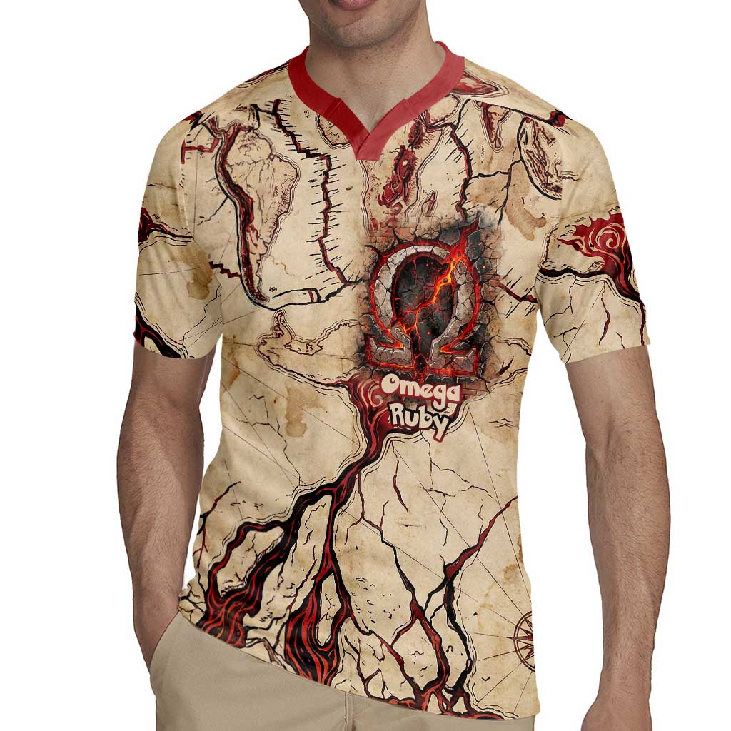Groudon Omega Ruby Rugby Jersey Ancient Volcano Map Art