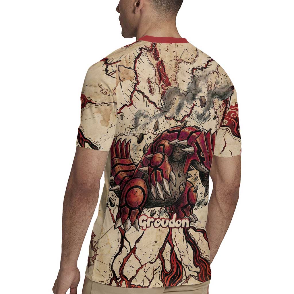 Groudon Omega Ruby Rugby Jersey Ancient Volcano Map Art