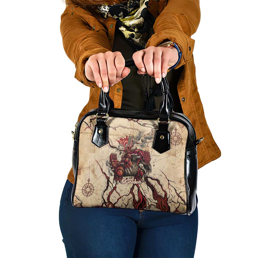 Groudon Omega Ruby Shoulder Handbag Ancient Volcano Map Art