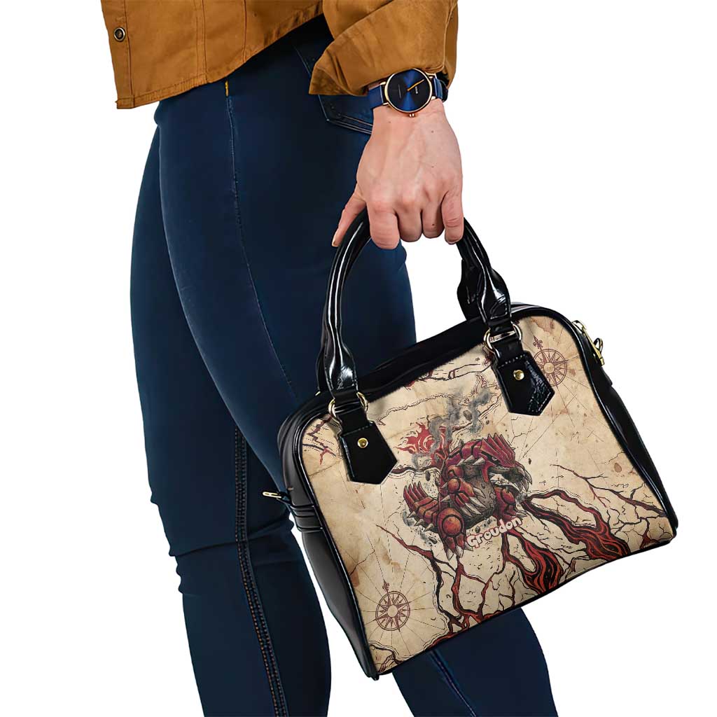 Groudon Omega Ruby Shoulder Handbag Ancient Volcano Map Art