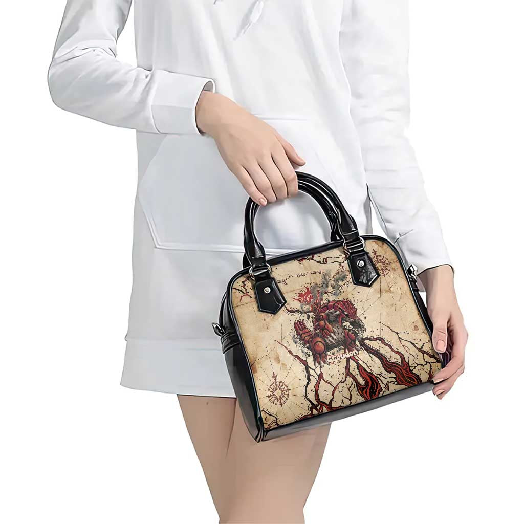 Groudon Omega Ruby Shoulder Handbag Ancient Volcano Map Art