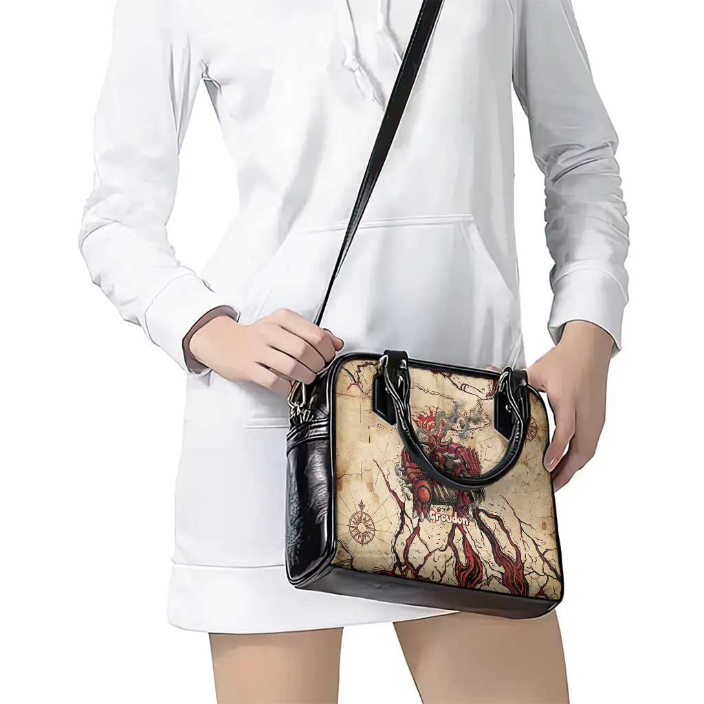 Groudon Omega Ruby Shoulder Handbag Ancient Volcano Map Art