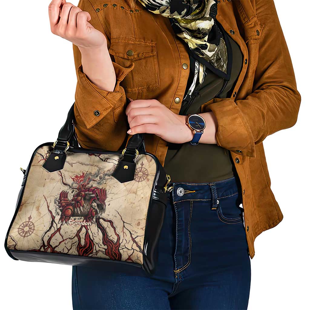 Groudon Omega Ruby Shoulder Handbag Ancient Volcano Map Art