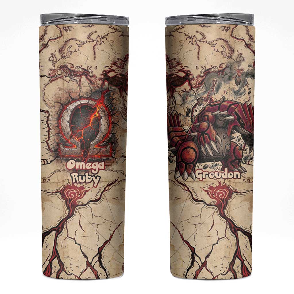 Groudon Omega Ruby Skinny Tumbler Ancient Volcano Map Art