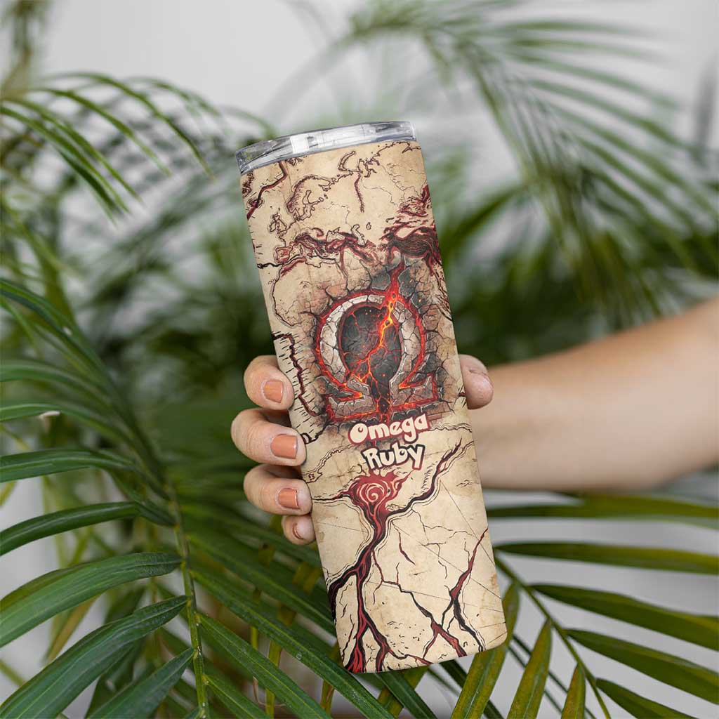 Groudon Omega Ruby Skinny Tumbler Ancient Volcano Map Art