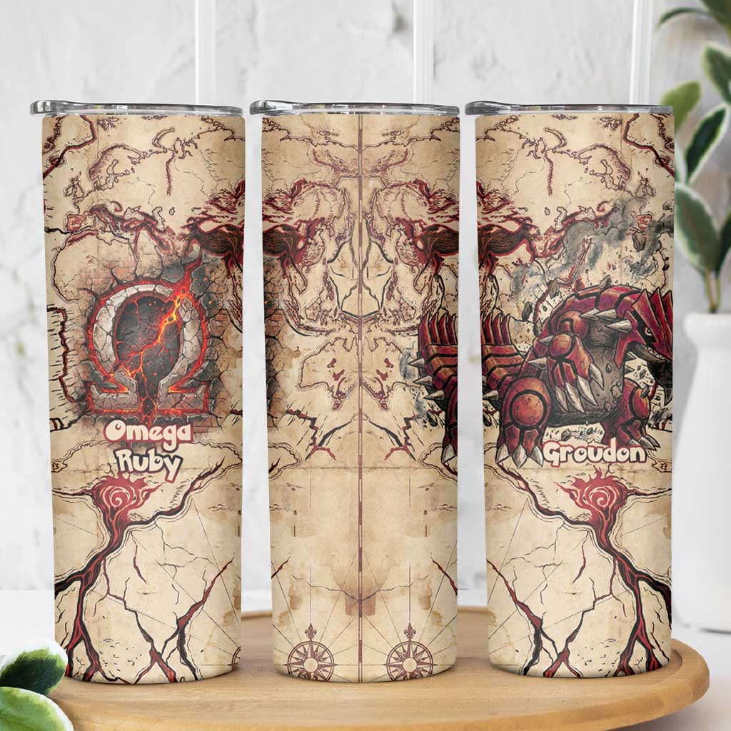Groudon Omega Ruby Skinny Tumbler Ancient Volcano Map Art