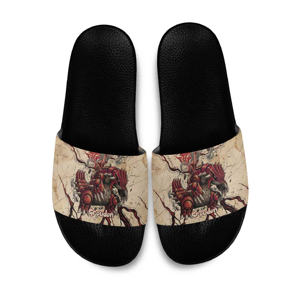 Groudon Omega Ruby Slide Sandals Ancient Volcano Map Art