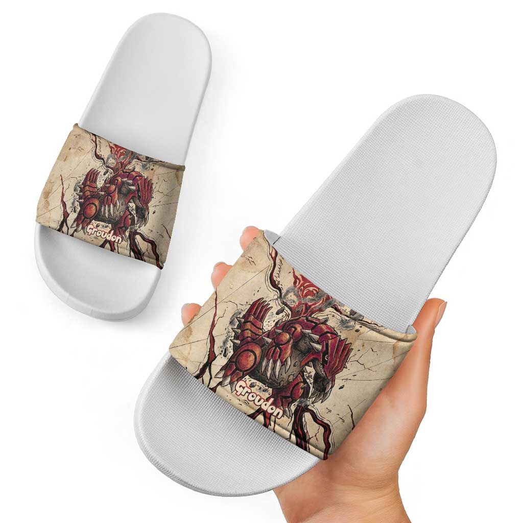 Groudon Omega Ruby Slide Sandals Ancient Volcano Map Art