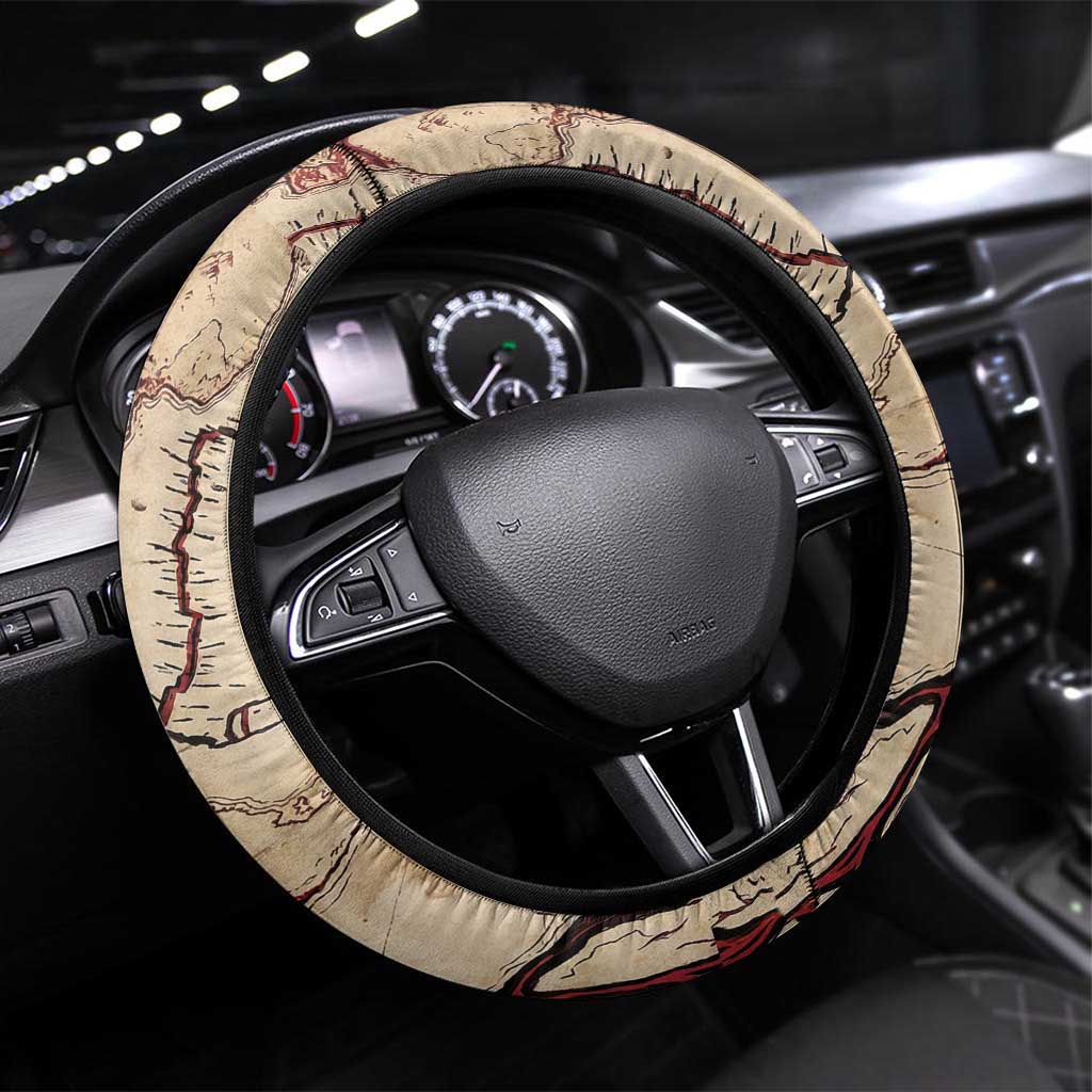 Groudon Omega Ruby Steering Wheel Cover Ancient Volcano Map Art
