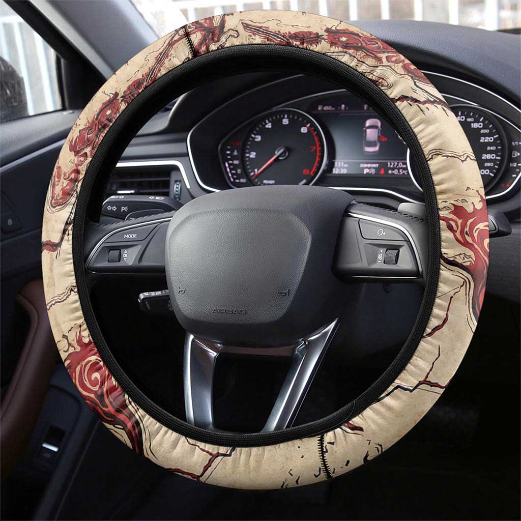 Groudon Omega Ruby Steering Wheel Cover Ancient Volcano Map Art