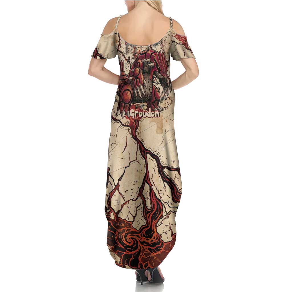 Groudon Omega Ruby Summer Maxi Dress Ancient Volcano Map Art