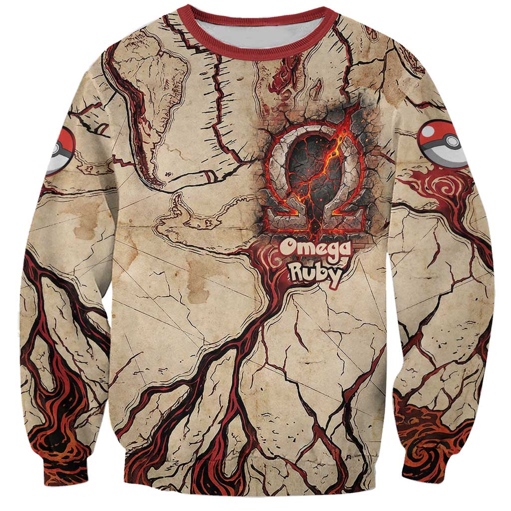 Groudon Omega Ruby Sweatshirt Ancient Volcano Map Art