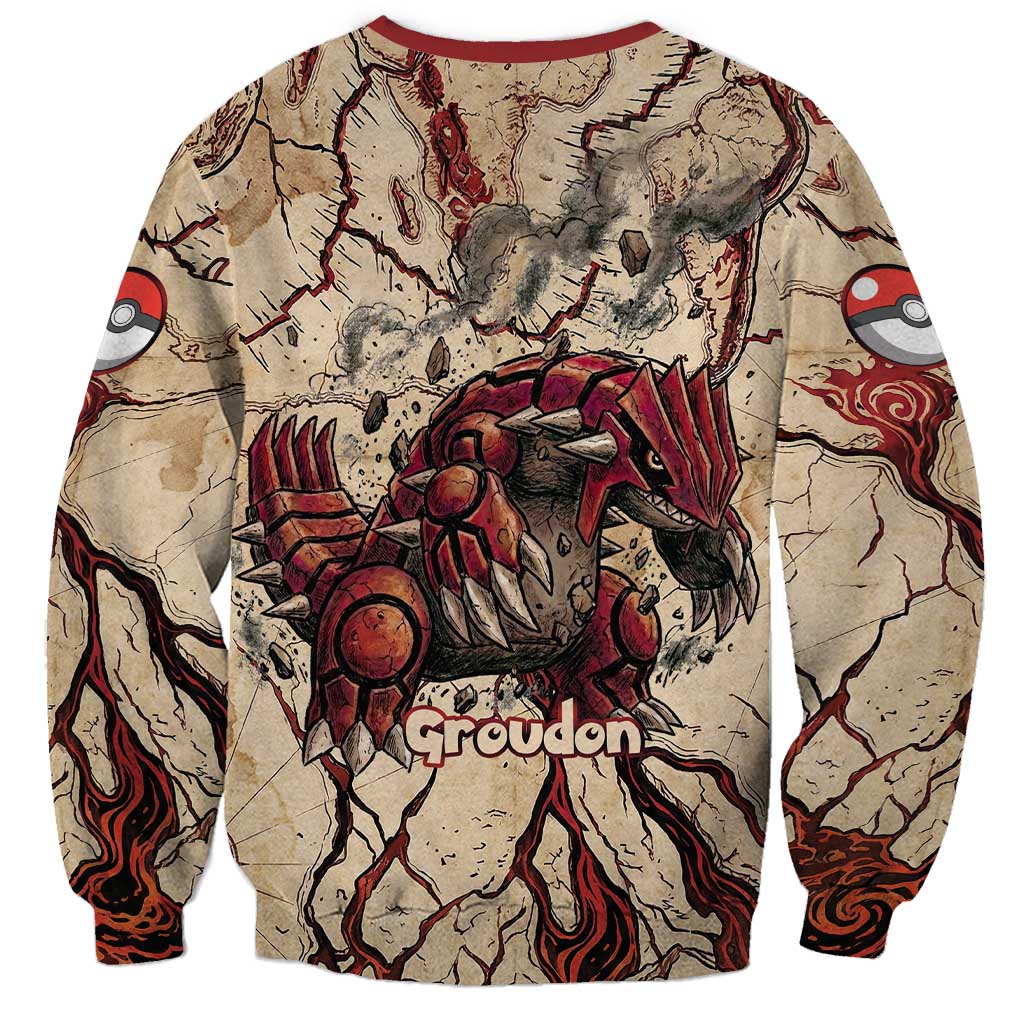 Groudon Omega Ruby Sweatshirt Ancient Volcano Map Art