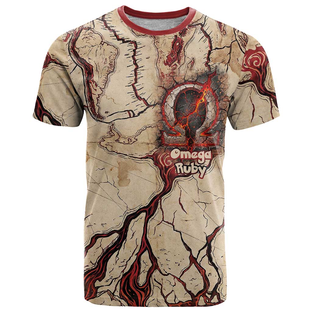 Groudon Omega Ruby T Shirt Ancient Volcano Map Art