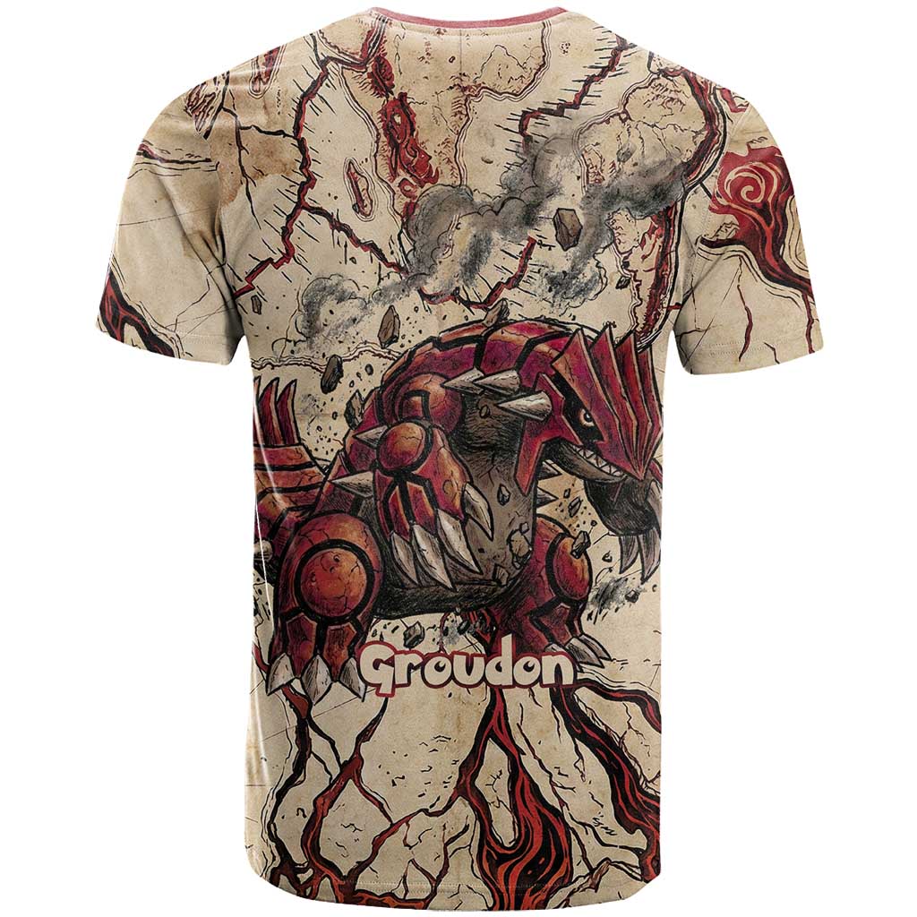 Groudon Omega Ruby T Shirt Ancient Volcano Map Art