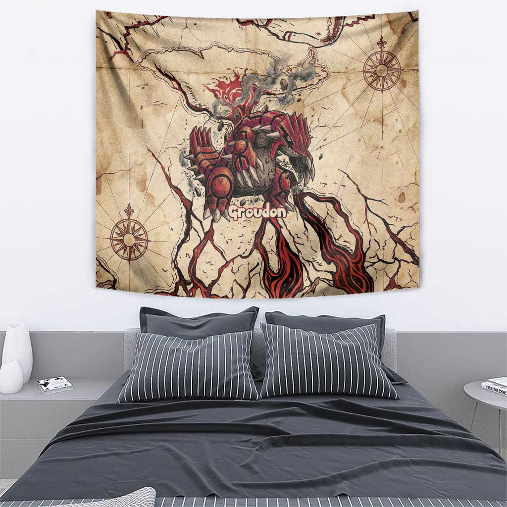 Groudon Omega Ruby Tapestry Ancient Volcano Map Art