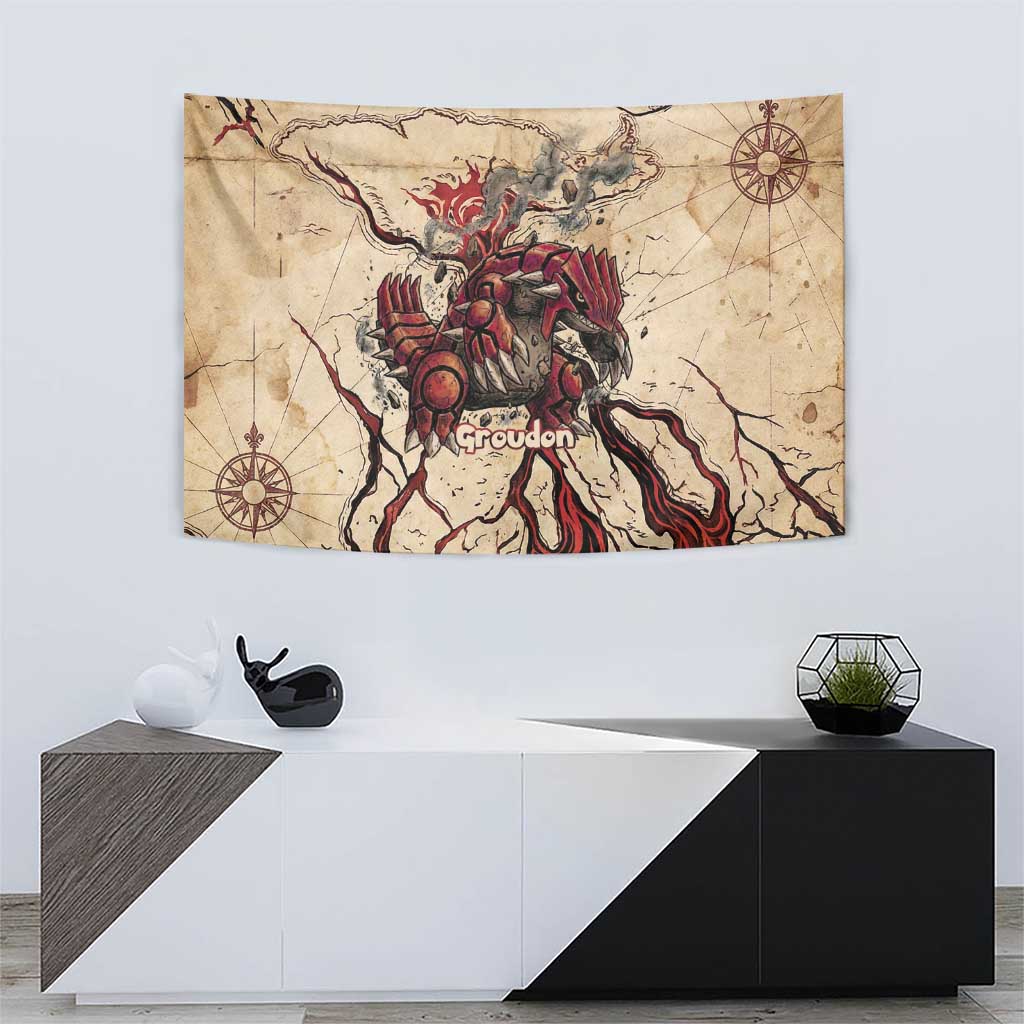 Groudon Omega Ruby Tapestry Ancient Volcano Map Art