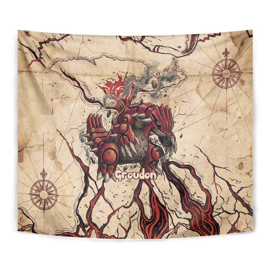 Groudon Omega Ruby Tapestry Ancient Volcano Map Art